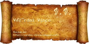 Várdai Vince névjegykártya
